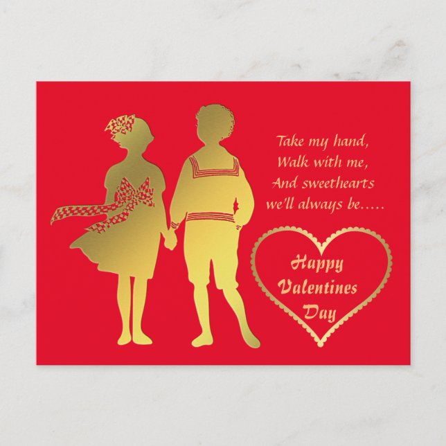 Tarjeta postal del día de San Valentín de pareja a (Anverso)