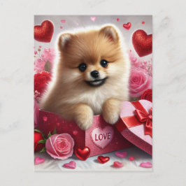 Tarjeta postal del día de San Valentín del perro p