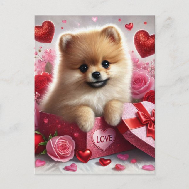 Tarjeta postal del día de San Valentín del perro p (Anverso)