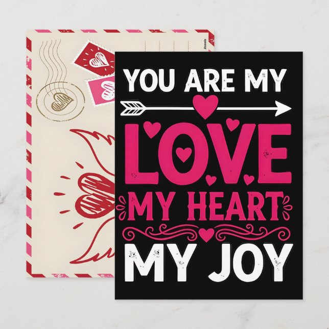 Tarjeta postal del día de San Valentín dibujada a  (Anverso / Reverso)