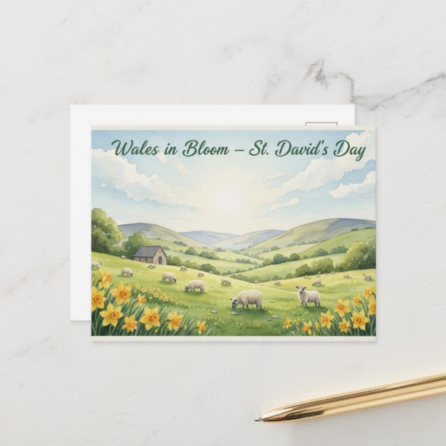 Tarjeta postal del día feliz de San David (Anverso/Reverso In Situ)