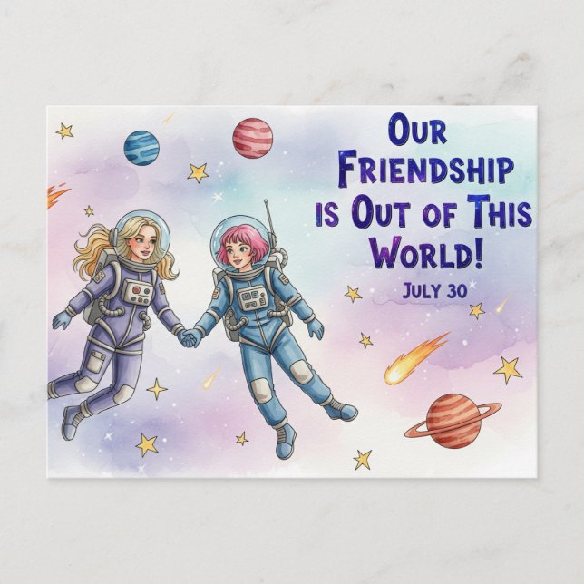 Tarjeta postal del Día Internacional de la Amistad (Anverso)