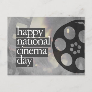 tarjeta postal del día nacional del cine feliz