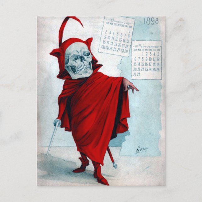 Tarjeta postal del diablo del calendario de Antika (Anverso)