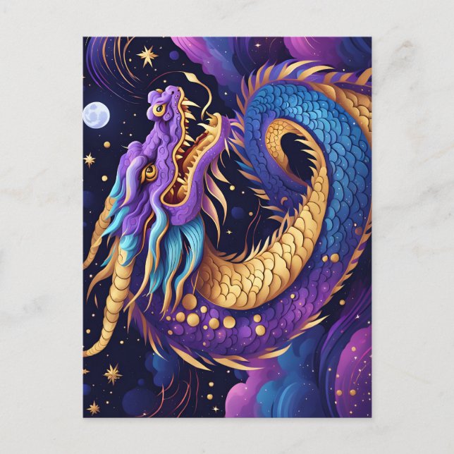 tarjeta postal del dragón celestial  (Anverso)
