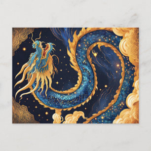 tarjeta postal del dragón chino