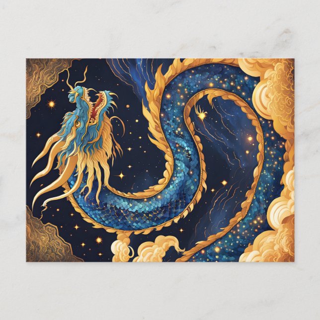tarjeta postal del dragón chino (Anverso)