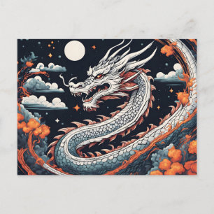 tarjeta postal del dragón de la noche