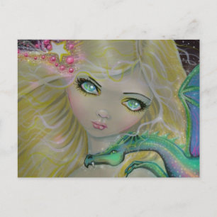 Tarjeta postal del dragón hada lindo