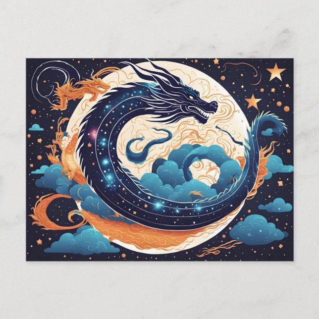 tarjeta postal del dragón lunar (Anverso)