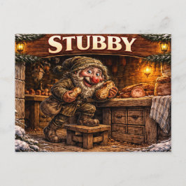 Tarjeta postal del duende navideño islandés Stubby