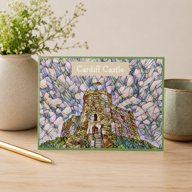 Tarjeta postal del efecto mosaico del Castillo de  (Edit text via Design editor if you wish to change it)