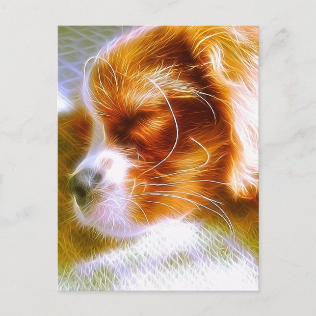 Tarjeta postal del electrificante cachorro King Ch (Anverso)