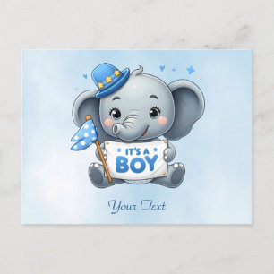 Tarjeta postal del elefante azul