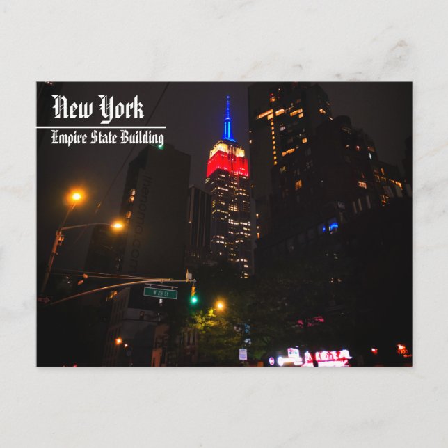 Tarjeta postal del Empire State y Washington Squar (Anverso)