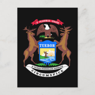Tarjeta postal del escudo de armas de Michigan