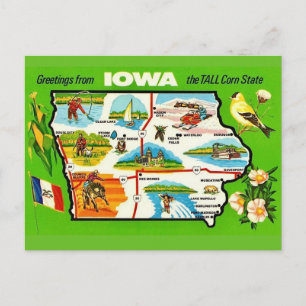 Tarjeta postal del estado de Iowa - Tall Corn