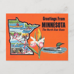 Tarjeta postal del estado de Minnesota North Star