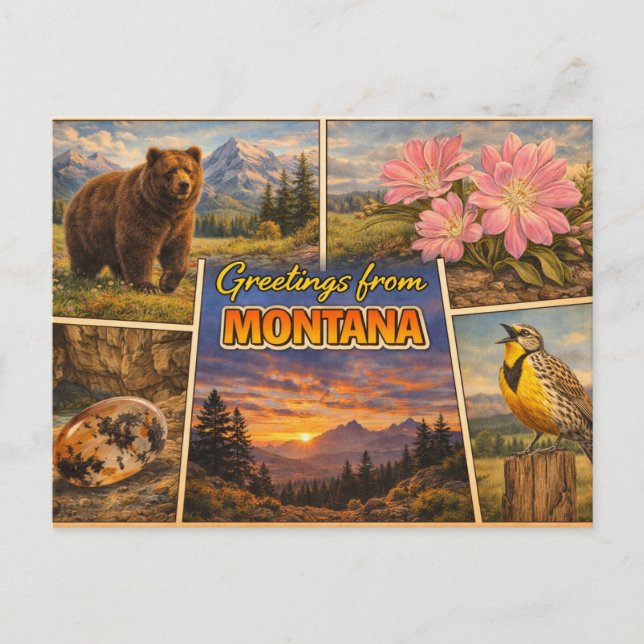 Tarjeta postal del estado de Montana (Anverso)