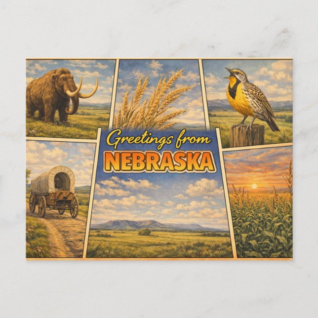 Tarjeta postal del estado de Nebraska (Anverso)