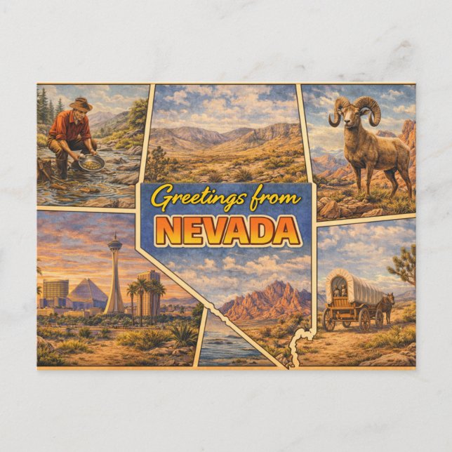 Tarjeta postal del estado de Nevada (Anverso)