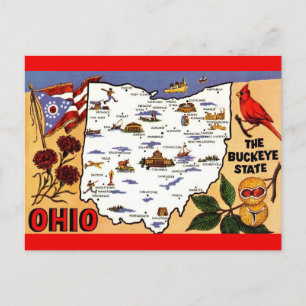 Tarjeta postal del estado de Ohio Buckeye