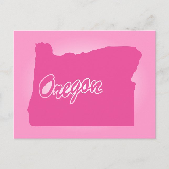 Tarjeta postal del estado de Oregon rosa (Anverso)