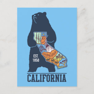 Tarjeta postal del estado de oro del oso de Califo