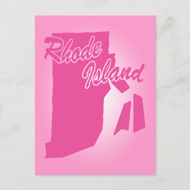 Tarjeta postal del estado rosa Rhode Island (Anverso)