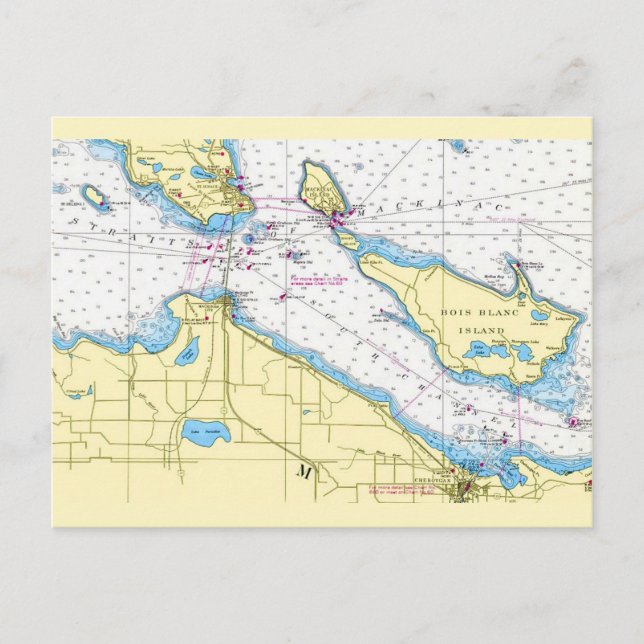 Tarjeta postal del Estrecho de Mackinac (Anverso)