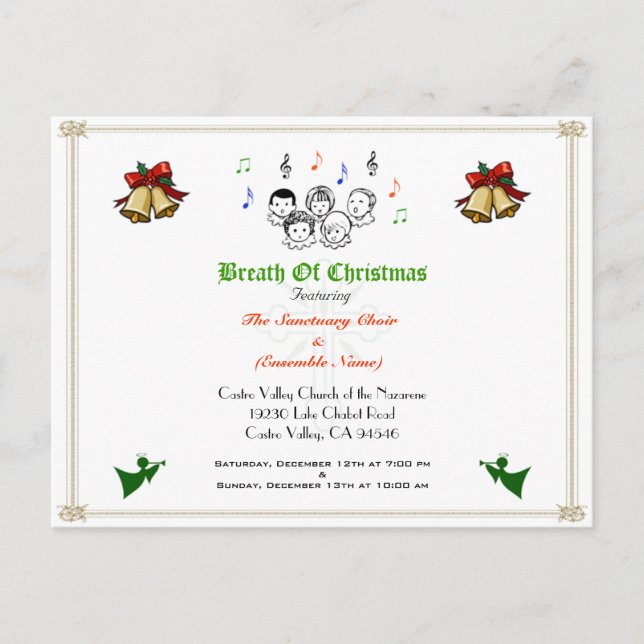 Tarjeta postal del evento de Navidad (Anverso)