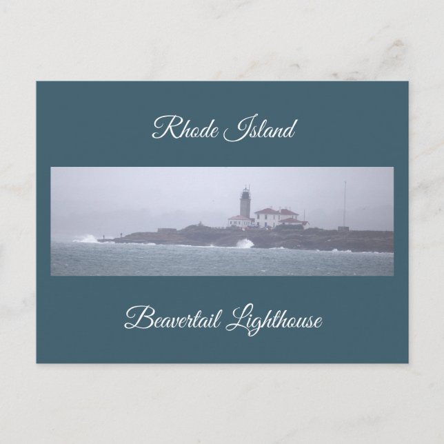 Tarjeta postal del faro de Beavertail (Anverso)