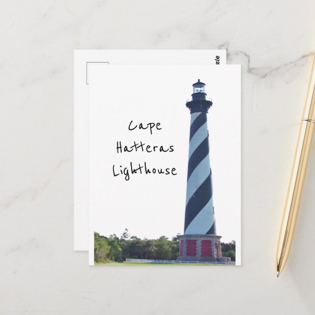 Tarjeta postal del faro de Cape Hatteras (Anverso/Reverso In Situ)