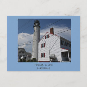 Tarjeta postal del faro de la isla Fenwick