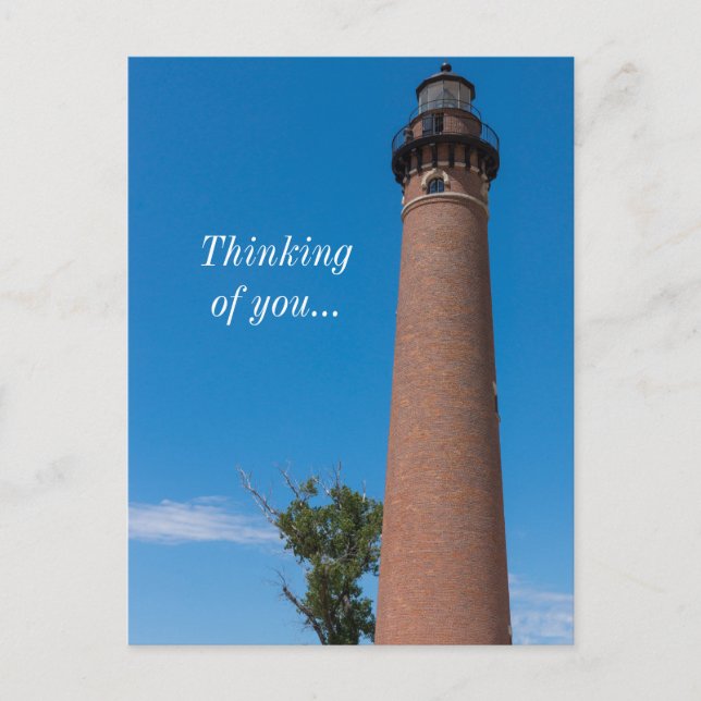 Tarjeta Postal del Faro de Little Sable Point Pens (Anverso)