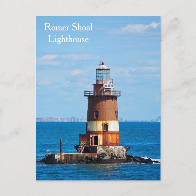 Tarjeta postal del faro de Romer Shoal (Anverso)