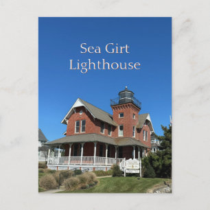 Tarjeta postal del faro de Sea Girt