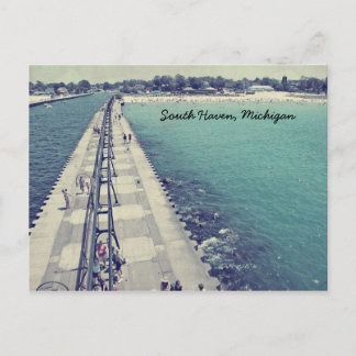 Tarjeta postal del faro de South Haven Michigan