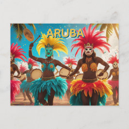 tarjeta postal del festival de colores de Aruba