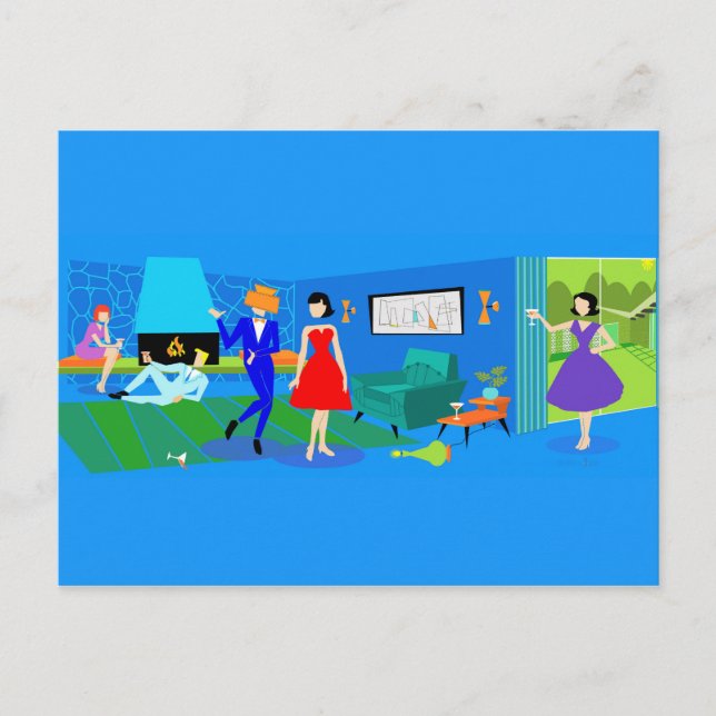 Tarjeta postal del Fiesta de cócteles de las manan (Anverso)