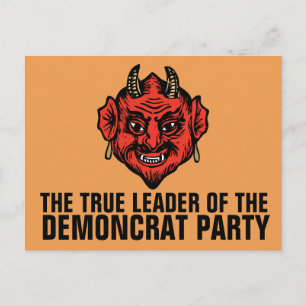 TARJETA POSTAL DEL FIESTA DEMÓCRATA SATAN