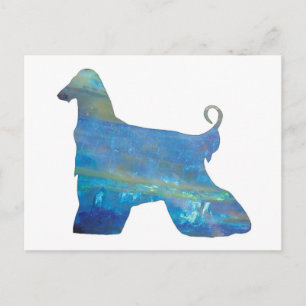 Tarjeta postal del galgo afgano de ópalo