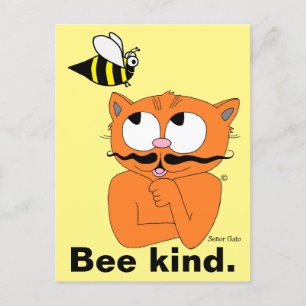 Tarjeta postal del gato de dibujos animados Señor 