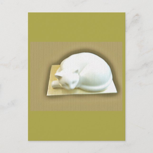 Tarjeta postal del gato en caja de oro II (Anverso)