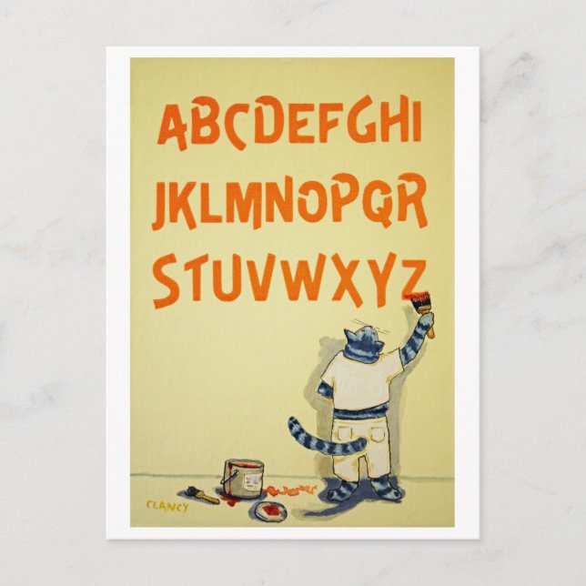 Tarjeta postal del gato Ralphabet (Anverso)