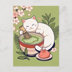 Tarjeta postal del gato Taiyaki