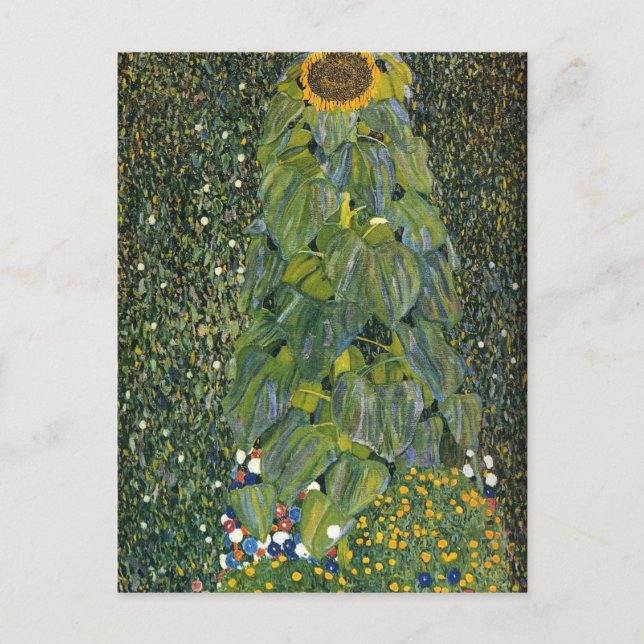 Tarjeta postal del girasol de Gustav Klimt (Anverso)