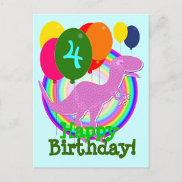 Tarjeta postal del globo del cumpleaños feliz 4 T-