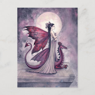 Tarjeta postal del hada dragón del crepúsculo carm
