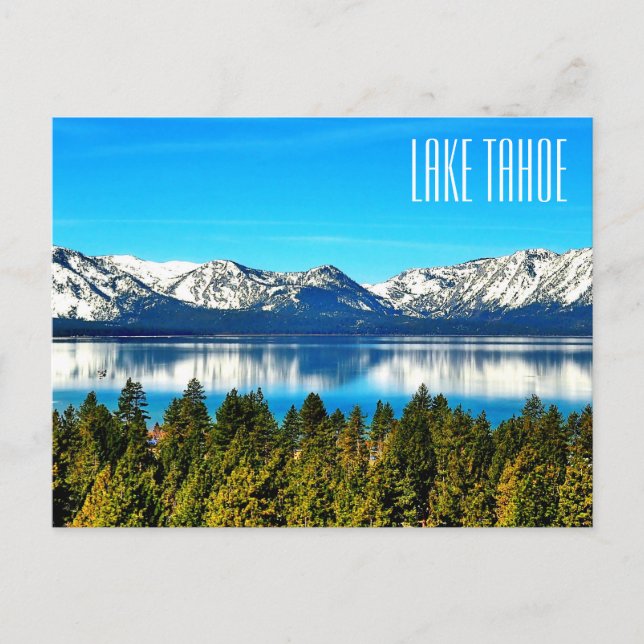 Tarjeta postal del hermoso lago Tahoe (Anverso)